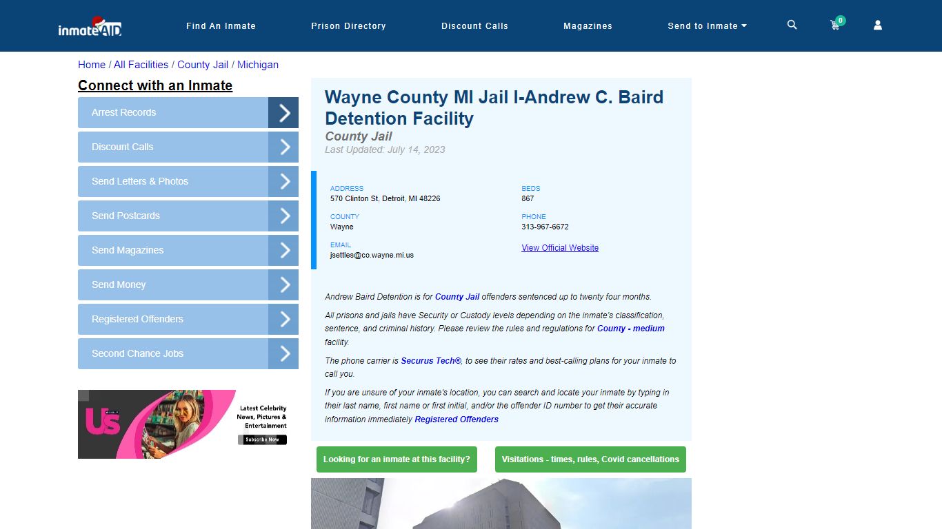Wayne County MI Jail I-Andrew C. Baird Detention Facility